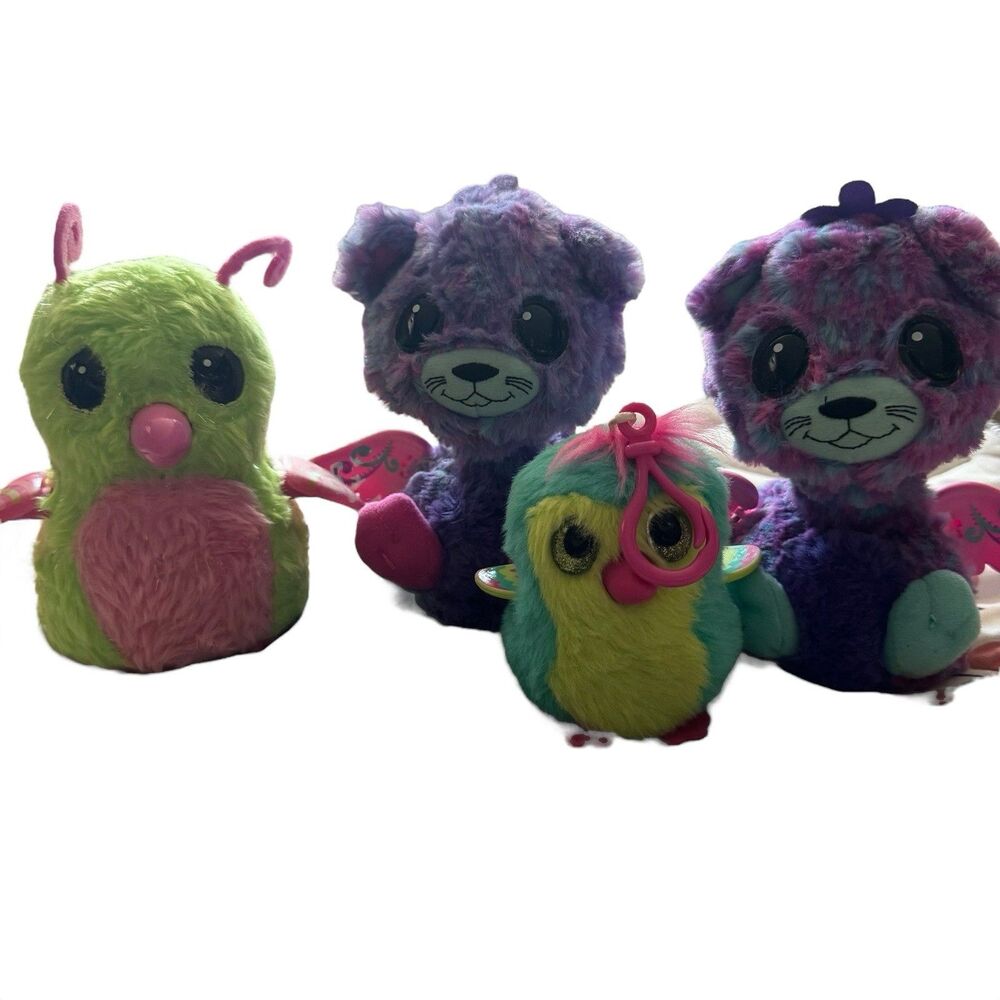 Spin Master Hatchimal Surprise Green Purple Blue Hatched Lot of 3 + Keychain
